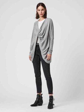 NWT AllSaints Gray Twist-Front Itat Shrug